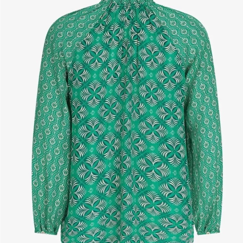 Green Patterned Women's Blouse - Picture 4 of 4